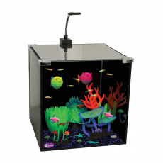 Аквариум GLOXY Glow Set-27, 30х30х30см, 27л, для светящихся рыб и декораций