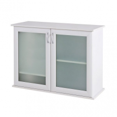 Подставка AquaPlus 90 (910х360х720) две дверки МДФ со стеклом, белое дерево, собранная