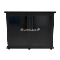 Подставка AquaPlus 90 (910х360х720) две дверки МДФ со стеклом, черная, собранная