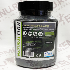 Уголь активированный UDeco Activated Carbon в форме гранул для аквариумных фильтров, с сетчатым мешком, 3 мм, 1 л