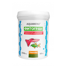 Корм AQUAMENU Фитогран 250 мл, гранулы с растительными добавками