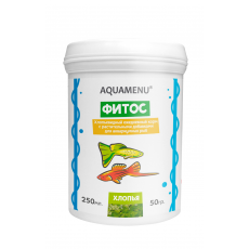Корм AQUAMENU Фитос 250 мл, хлопья с растительными добавками