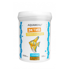 Корм AQUAMENU Эктив 250 мл, хлопья для крупных и активных рыб