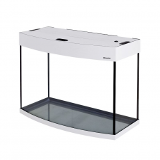 Аквариум AquaPlus 105 (700х350х560-6), 105 л. фигурный со светильником LUX 2х18 Вт, белое дерево