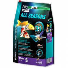 Основной всесезонный корм JBL ProPond All Seasons S в форме плавающих палочек для карпов 15-35 см, 4,3 кг (24 л)