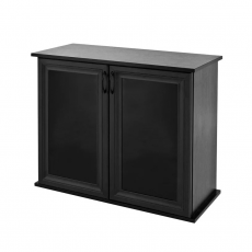 Подставка AquaPlus фигурная 80 (810х360х720) две дверки МДФ со стеклом, черная, собранная