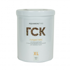 Корм ГСК XL ГОЛДИСТИКС AQUAMENU PRO 1000 мл (250 г), натуральный, с гречневой мукой и спирулиной для золотых рыбок
