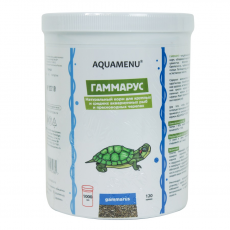 Корм AQUAMENU Гаммарус 1000 мл, для крупных и средних рыб, черепах