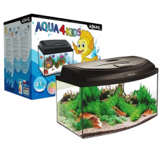 Aквариум AQUAEL AQUA4 KIDS 40 DAY&NIGHT фигурный 20 л, с оборудованием:FAN mini, FIX 2 50 Вт, LT 7W Sunny D&N 2.0, сачок, термометр, растение, подложка