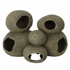 Укрытие для аквариума AQUA DELLA Камень Rock Cave 3 серый, 21.5x15x13.5 см