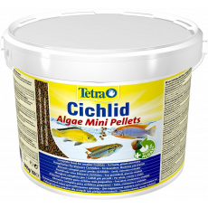 Корм для травоядных цихлид Tetra Cichlid Algae Mini Pellets мелкие шарики, ведро 10 л (3900 г)