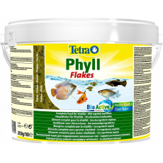 Корм для травоядных рыб Tetra Phyll Flakes хлопья, ведро 10 л (2005 г)