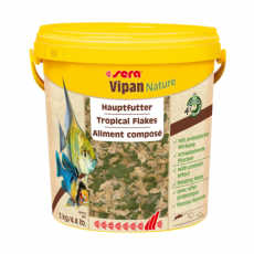 Корм для рыб основной в хлопьях SERA VIPAN NATURE 10000 мл, 2 кг (крупные хлопья, ведро)