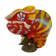 Коллекционная фигурка Пантеровый хамелеон красный (Furcifer pardalis red-orange)
