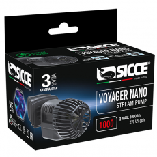 Помпа течения SICCE NANO VOYAGER 1, 1000 л/ч, 2,8 Вт., длина провода 2,35 м. 65x40x50 мм