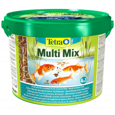 Корм для прудовых рыб Tetra  Pond Multi Mix кормовая смесь: хлопья, палочки, таблетки, гаммарус, 10 л (1900 г)