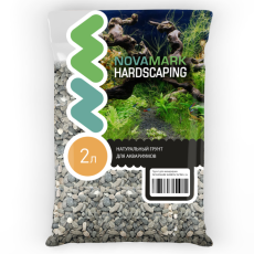 Грунт для аквариума NOVAMARK HARDSCAPING Галька морская темная 5-10 мм (Relict Dark), 2 л (3,3кг)