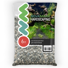 Грунт для аквариума NOVAMARK HARDSCAPING Галька морская темная 5-10 мм (Relict Dark), 6 л (10кг)