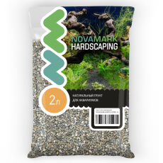 Грунт для аквариума NOVAMARK HARDSCAPING Галька морская темная 3-5 мм (Relict Dark), 2 л (3,1кг)