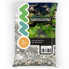 Грунт для аквариума NOVAMARK HARDSCAPING Галька морская темная 10-20 мм (Relict Dark), 2 л (3,2кг)