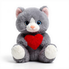 Мягкая игрушка "Кот с сердцем" 22 см