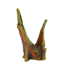 Декорация Коряга искусственная серо-зеленая 23х12х34