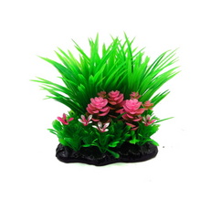 Растение пластиковое Aquanimal Куст ассорти №2, 13x8x16 см