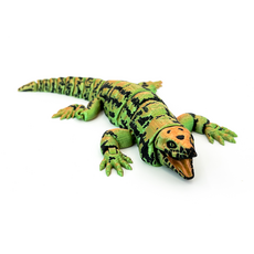 Игрушка подвижная 3D принтер Ящерица Тегу зеленая