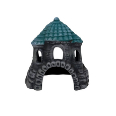 Декорация Замок-шатер серо-бирюзовый,13х9х13 см