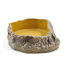 MCLANZOO Поилка-кормушка для рептилий Bowls камень/светло-коричневая, 13.3х8.5х3 см