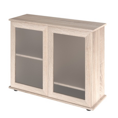 Подставка AquaPlus 90 (91х36х72 см) две дверки МДФ со стеклом, дуб сонома, собранная