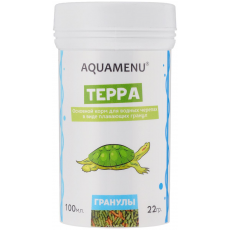 Корм AQUAMENU Терра 100 мл, плавающие гранулы для водных черепах