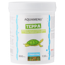 Корм AQUAMENU Терра 600 мл, плавающие гранулы для водных черепах