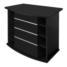 Подставка Biodesign ALTUM PANORAMIC 135/ CRYSTAL PANORAMIC 145 (чёрная шагрень) без дверок, 81x41x79 см