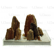 UDeco Stonewood MIX SET 12 - Натуральный камень "Окаменелое дерево красно-коричневое" для оформления аквариумов и террариумов, упаковка 12 кг.