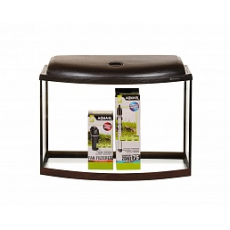 Аквариум AquaPlus STD Ф70 венге (600х300х460-5) фигурный, 62 л, со светильником 1х15 Вт + оборудование (помпа Fan-1, рег. нагрев. T75)