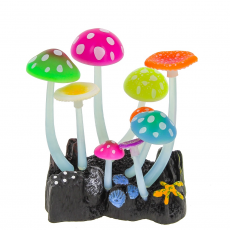 Декорация аквариумная флуоресцентная GLOXY Грибы (тип Н), 11х8х12 см