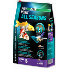 Основной всесезонный корм JBL ProPond All Seasons S в форме плавающих палочек для карпов кои небольшого размера, 1 кг (5,5 л)