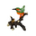Декор для аквариума Зеленая Изумрудная птица, 11х9х15 см