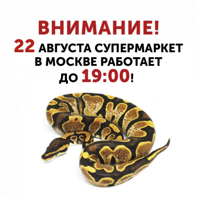 ВНИМАНИЕ! 22 АВГУСТА МАГАЗИН В МОСКВЕ РАБОТАЕТ ДО 19:00