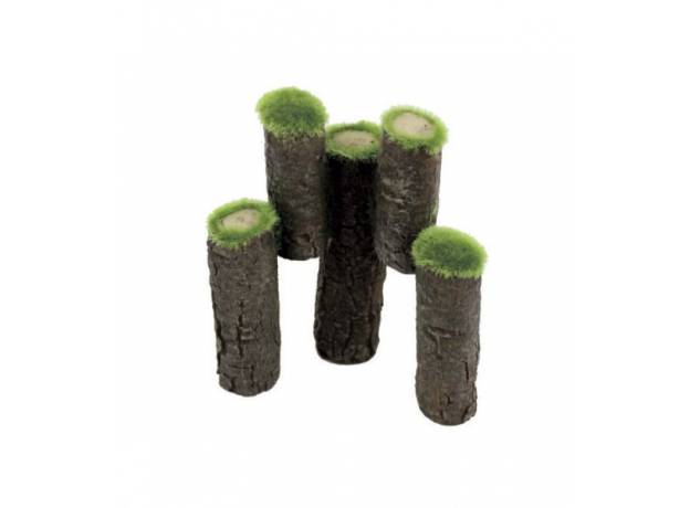 ArtUniq Mossy Logs - Декоративная композиция из пластика Брёвна со мхом, 11x6x12 см