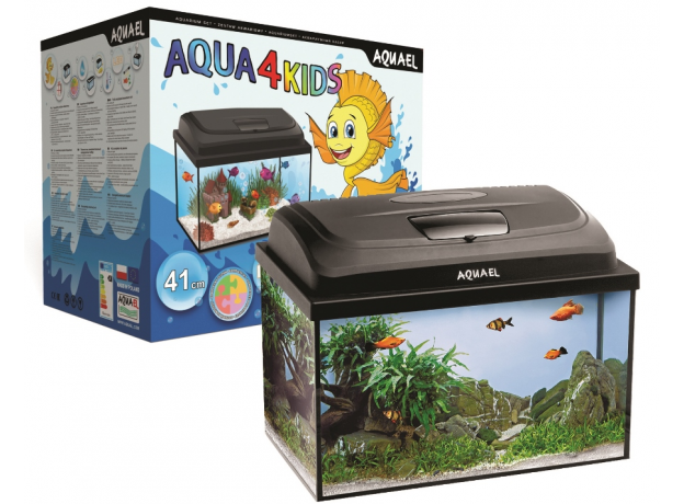 Аквариум AQUAEL AQUA4 KIDS 40 прямой 25 л (41х27х33 см) фильтр Fan-mini, нагр.FIX 25 Вт, светодиодный модуль LEDDY TUBE SUNNY 6 W/6500 К