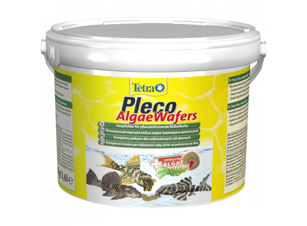 Корм для травоядных донных рыб Tetra Pleco Algae Wafers пластинки, 3,6 л (1750 г)