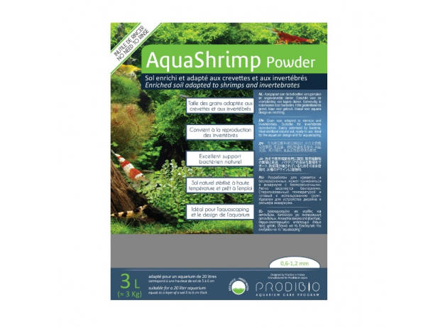 Грунт для креветок и беспозвоночных PRODIBIO AquaShrimp Powder 0,6-1,2 мм, 3 л