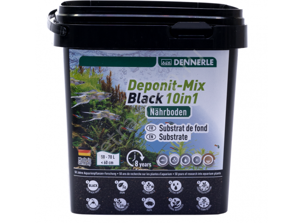 Dennerle Deponitmix Professional Black 10in1, грунтовая подкормка для аквариумных растений, 2,4кг