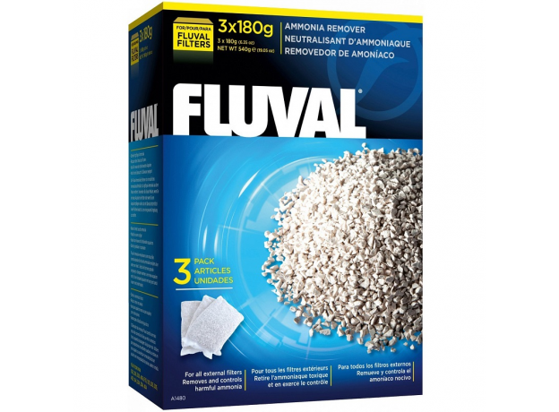 Удалитель аммония AMMONIA для фильтров Fluval, 3шт х 180 г