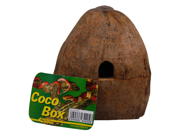 Укрытие для рептилий LUCKY REPTILE COCO BOX, целый кокос,15x14x16 см