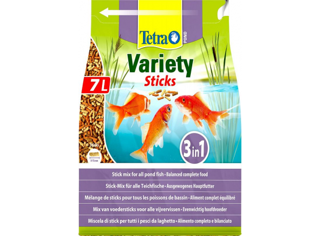 Корм для прудовых рыб Tetra Pond Variety Sticks смесь из 3-х видов палочек, 7 л (1020 г)