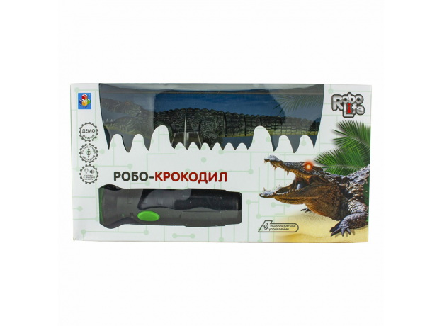 Игрушка 1Toy Робо-Крокодил на ИК пульт управ (звук, свет, движение)