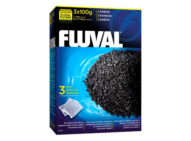 Уголь активированный CARBOON для фильтра Fluval, 100 г х 3 шт.